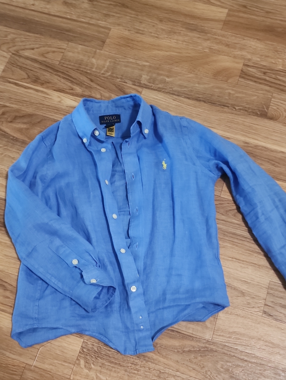 Polo by Ralph Lauren Boy's Bright Blue Linen Button-Down Shirt